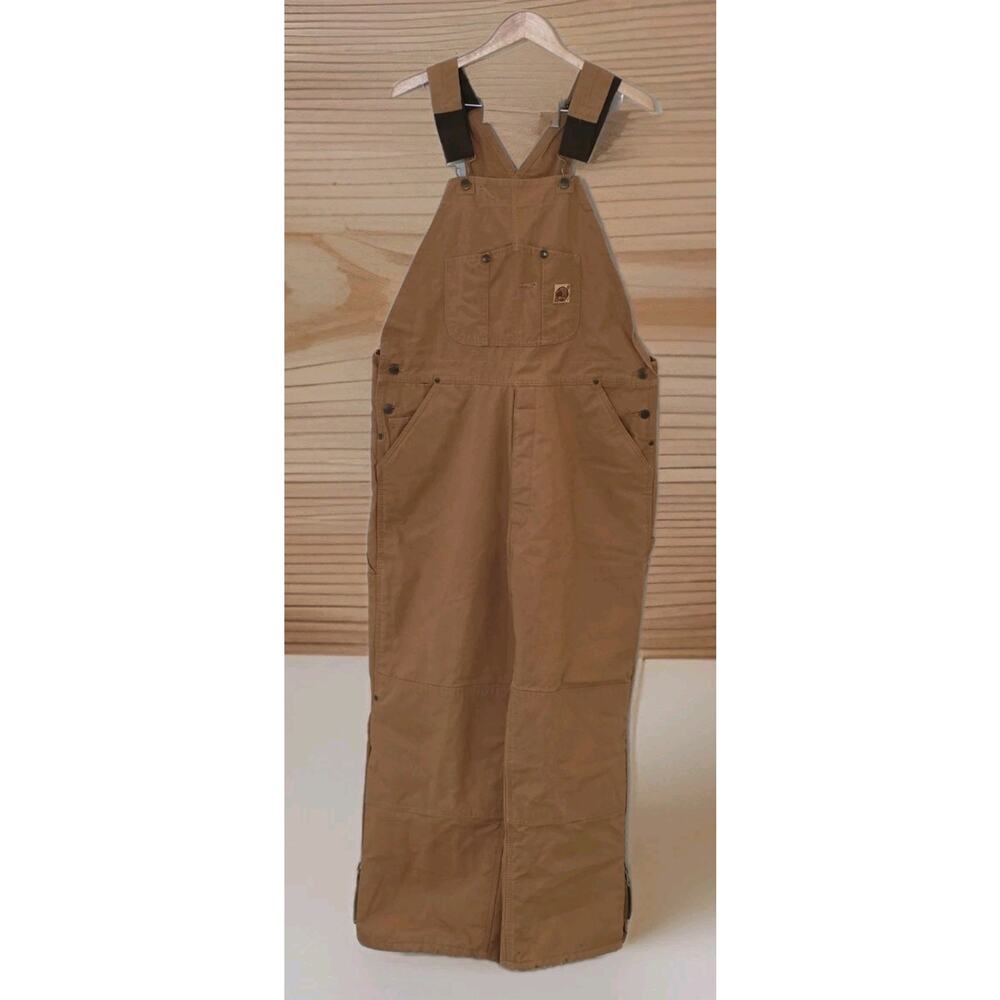 Berne Bib Overalls Insulated Men's XLS Brown Duck Canvas Construction Workwear